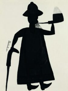 Djilatendo, Sans titre, vers 1930. Gouache et encre sur papier, 24.5 x 18 cm. Musée royal de l’Afrique centrale, Tervuren, HO.0.1.3371 © Djilatendo. Photo © MRAC Tervuren
