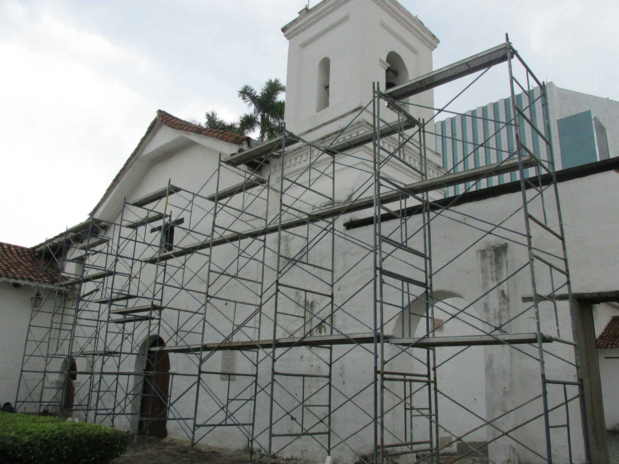 scaffolding and flags contemporary