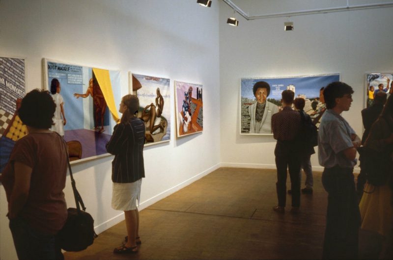 Travaux de Chéri Samba (République démocratique du Congo) à la Grande Halle de la Villette, Paris 1989 © Centre Pompidou, Bibliothèque Kandinsky